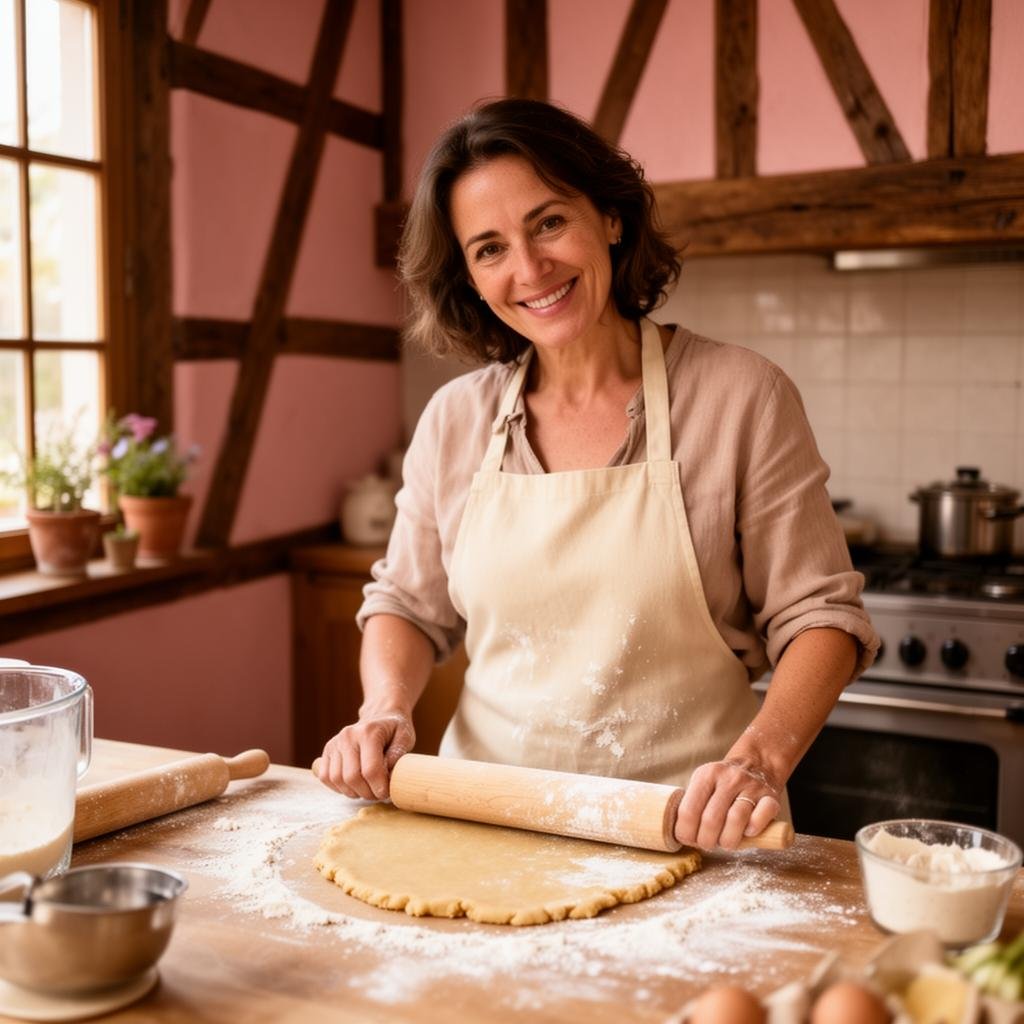 La fondatrice de Passion Biscuits dans son atelier alsacien